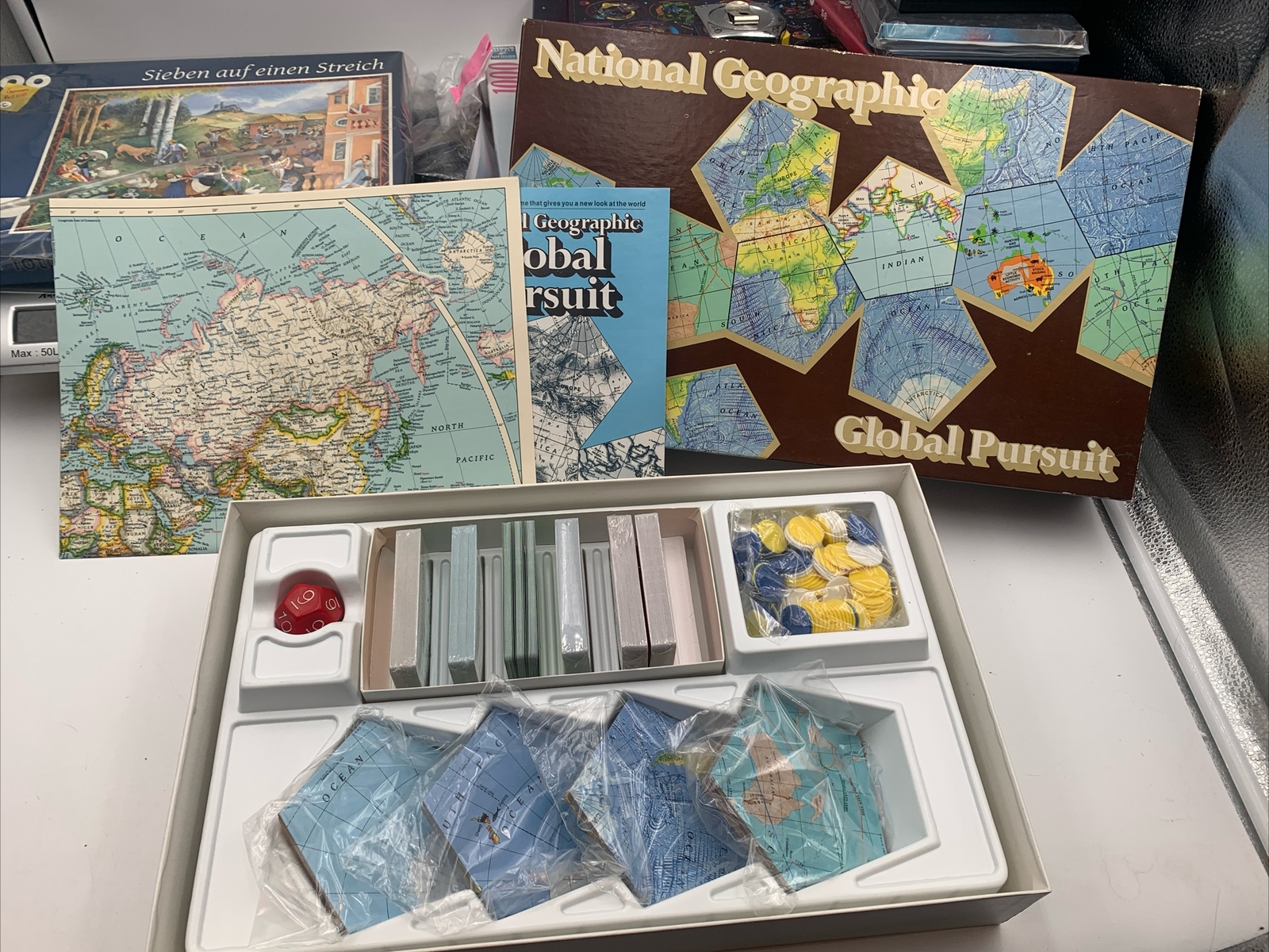 Global Pursuit Board Game 1987 National Geographic Made In USA Vintage