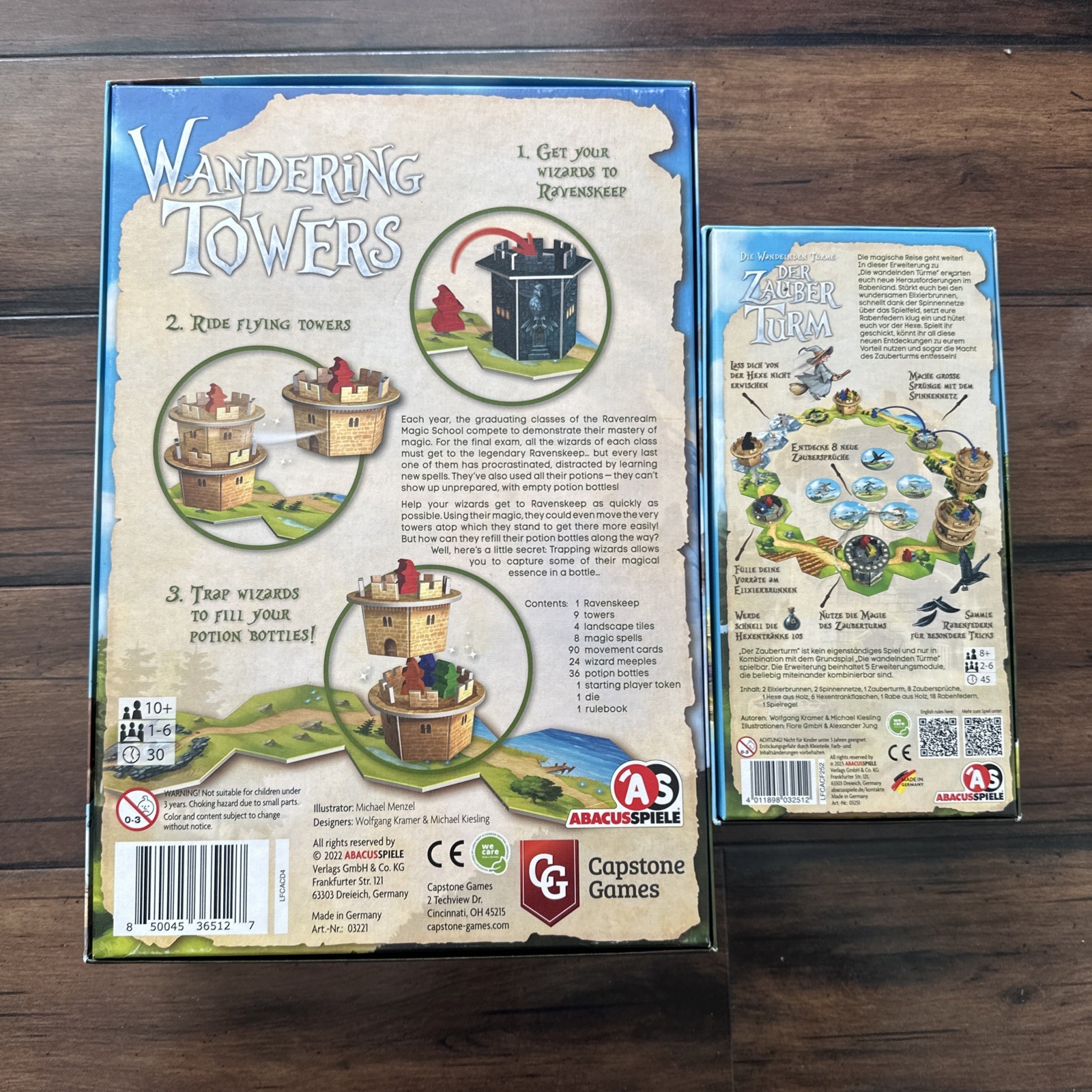 Wandering Towers Super Bundle w/ Mat, Magic Tower Exp, Sleeves, Meeple Stickers
