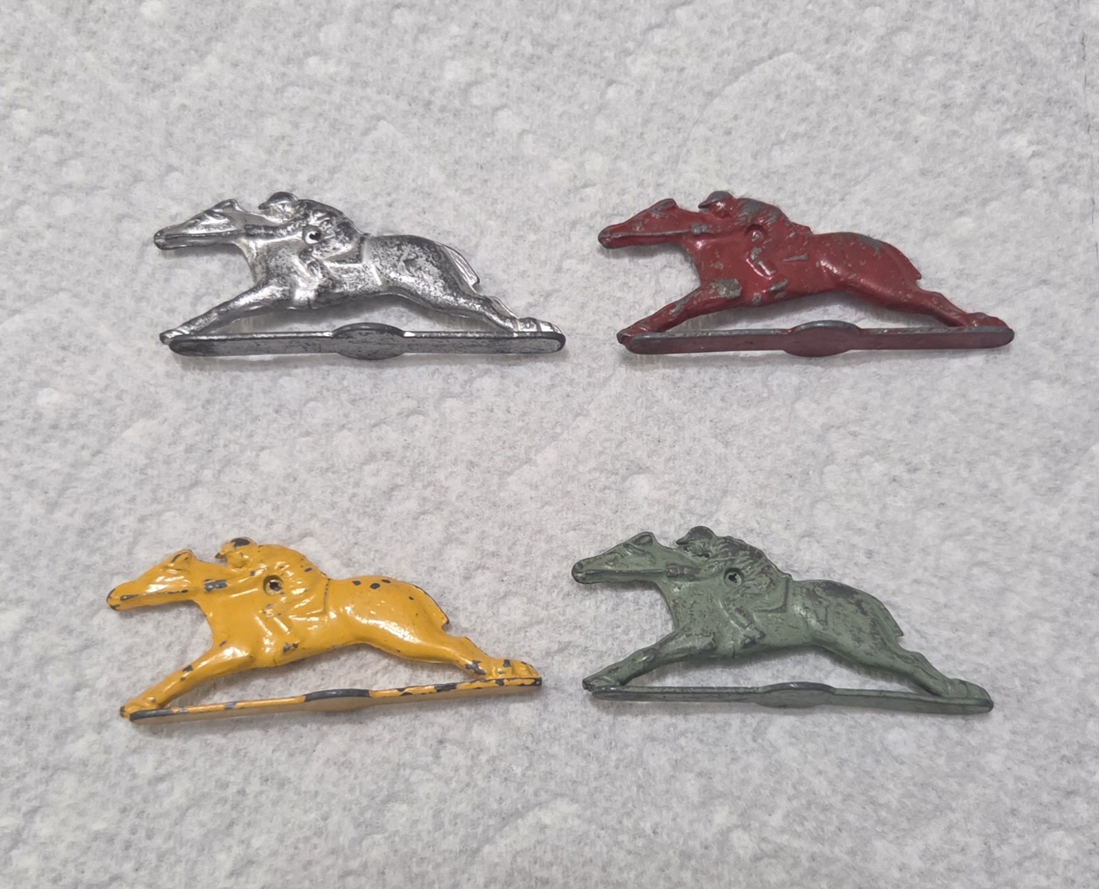 Vintage 1938 Corey Game Co Suffolk Downs Horse Racing Game Pieces Lot of 4