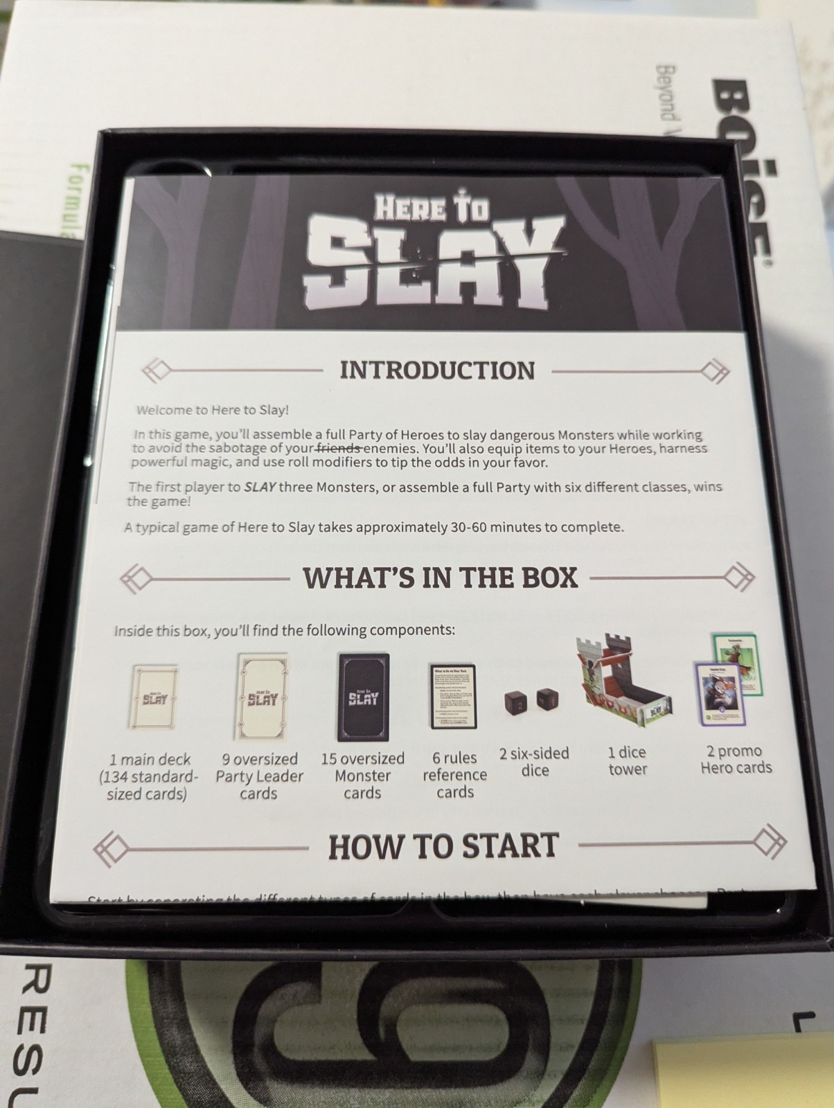 Here to Slay Board Game Sealed Kickstarter Exclusive Edition (Sealed components)