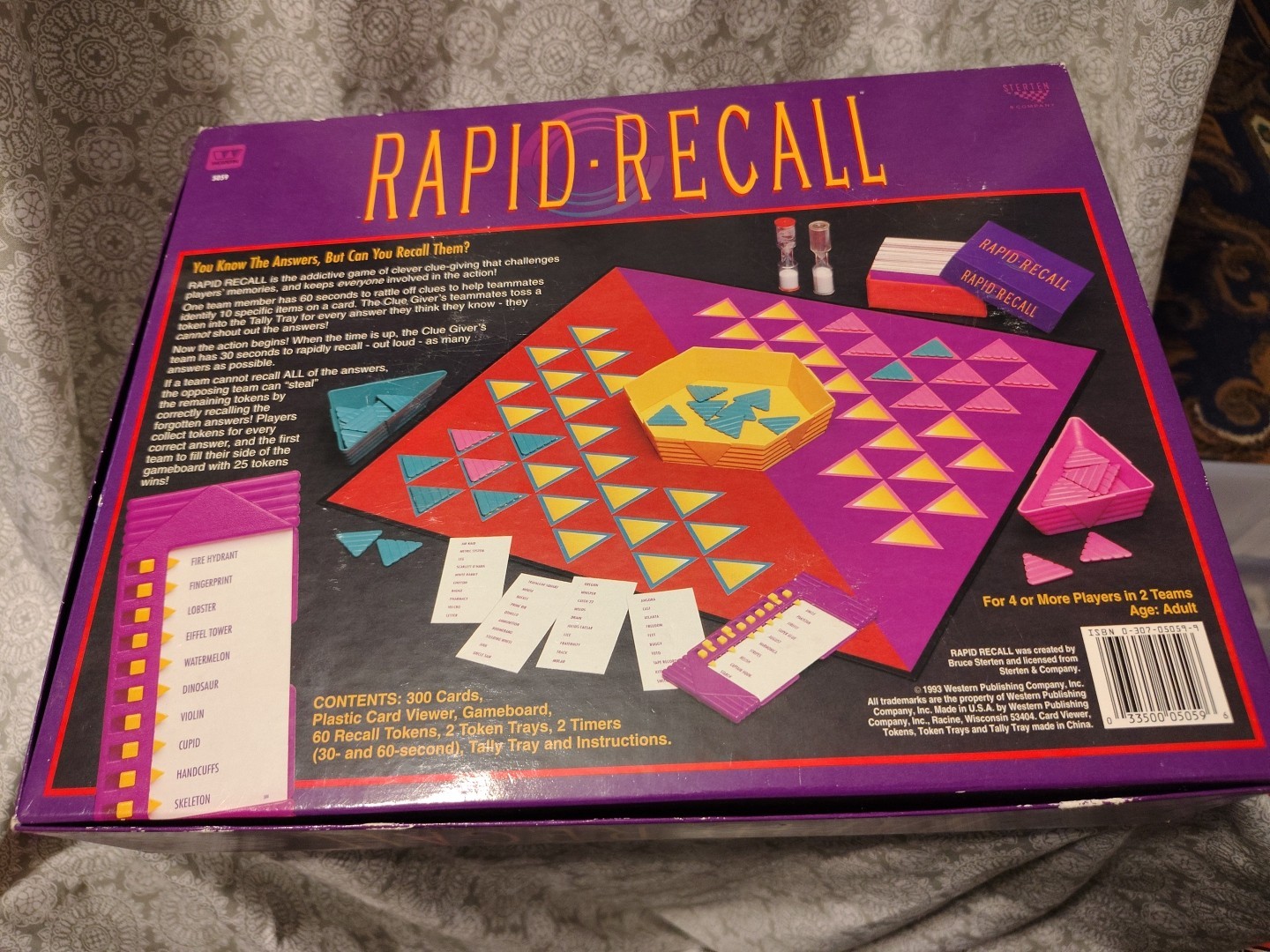 VINTAGE Rapid Recall Board Game COMPLETE Western 1993 Mystery Word EUC