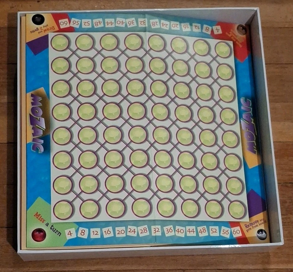 Mozaic Strategy Game Sterling Games 2003 COMPLETE 74 Glass Tiles Rules Board VG+