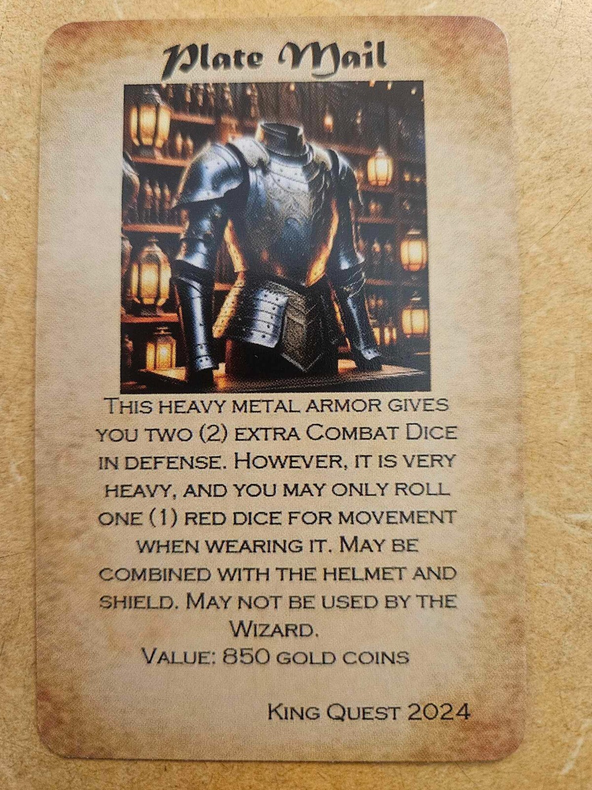 Custom HeroQuest Compatible Equipment Cards (16) – Fan-Made Replacements – New