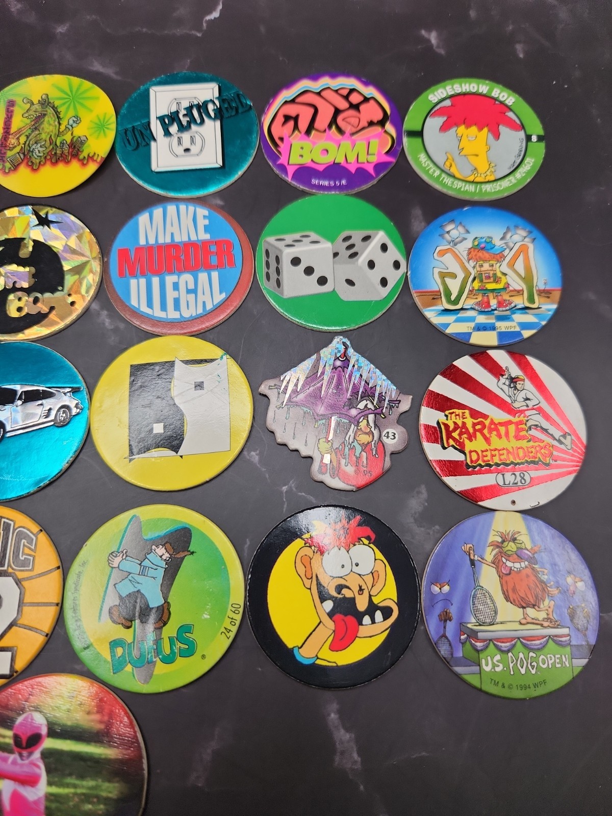 Vintage 90s Misc. Pogs Lot, WPF, Phat, Skycaps, Sawblade