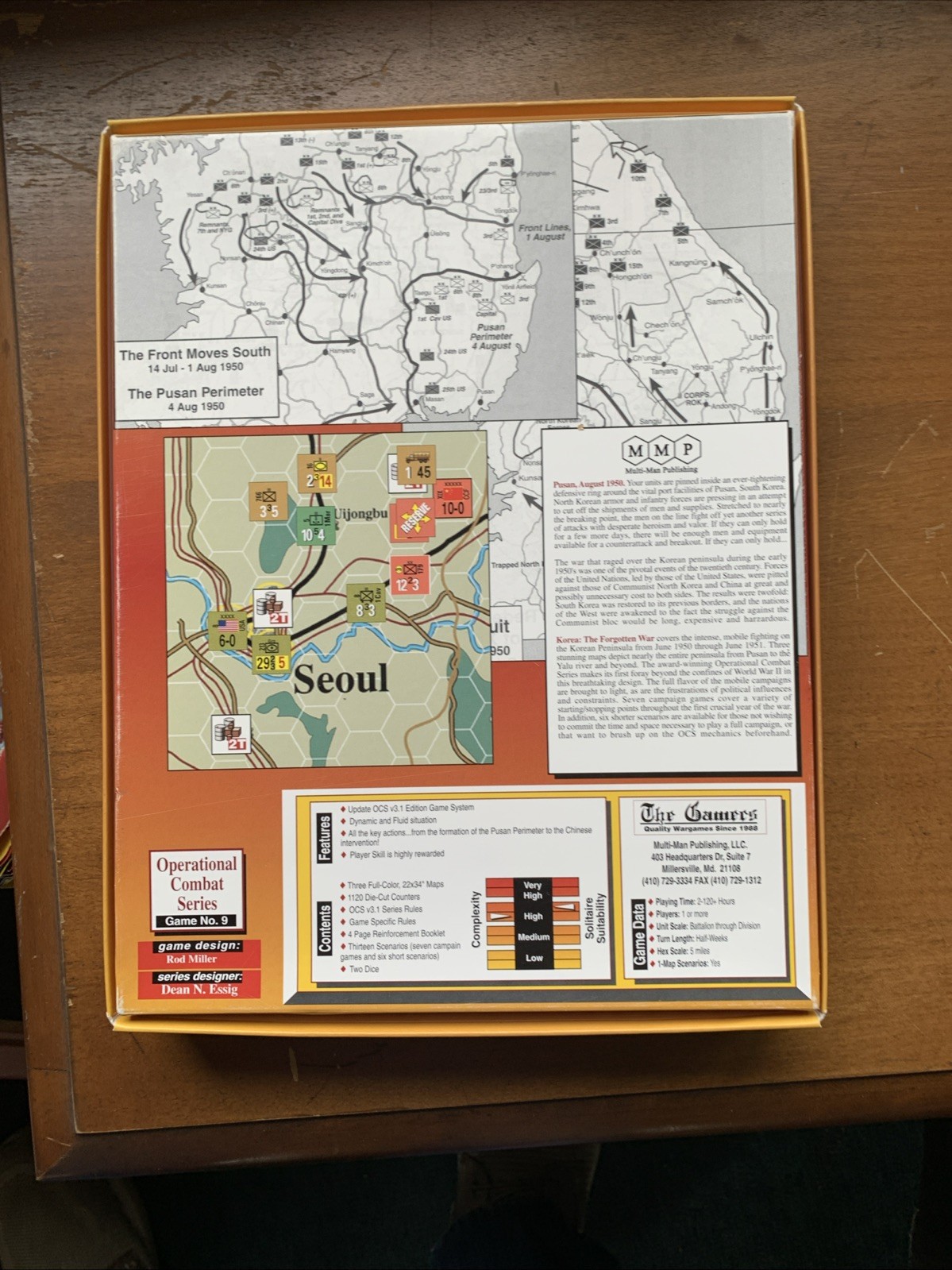Multi-Man Publishing Korea: The Forgotten War War Board Game Complete Game