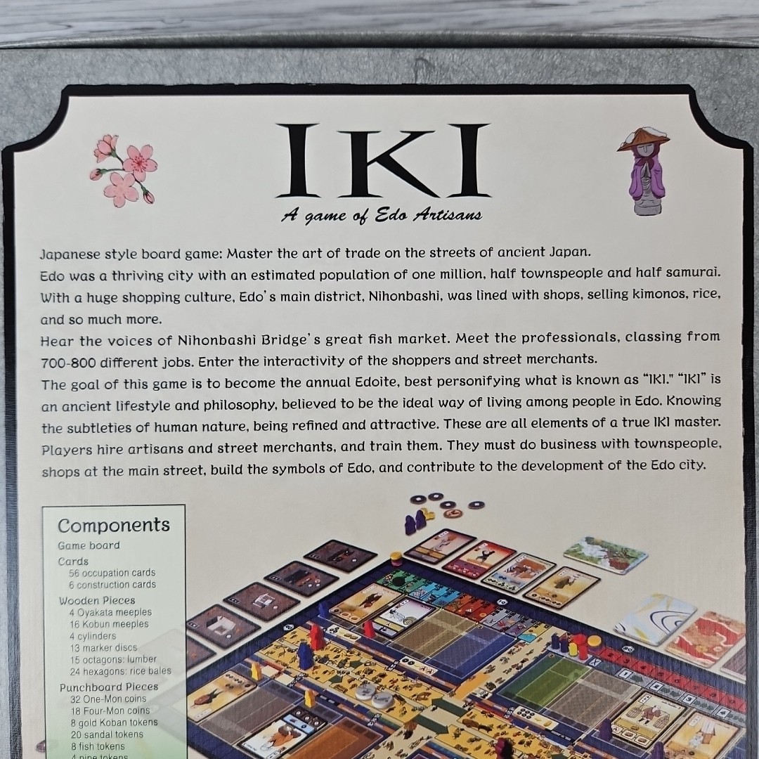 Iki Utsuroi 1st Ed. Multilingual Board Game A Game of Edo Artisans VG+ OOP Rare