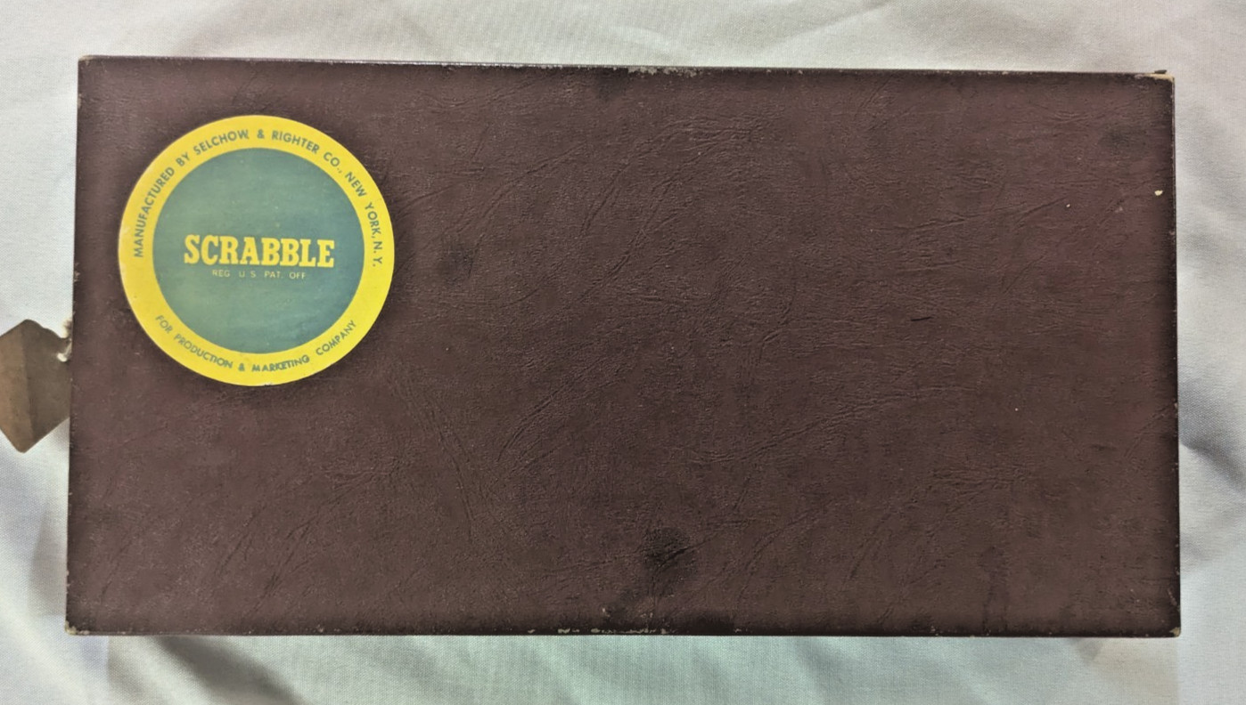 Vintage Scrabble Game 1948/1953 Selchow & Righter Complete 100 Tiles 4 Holders