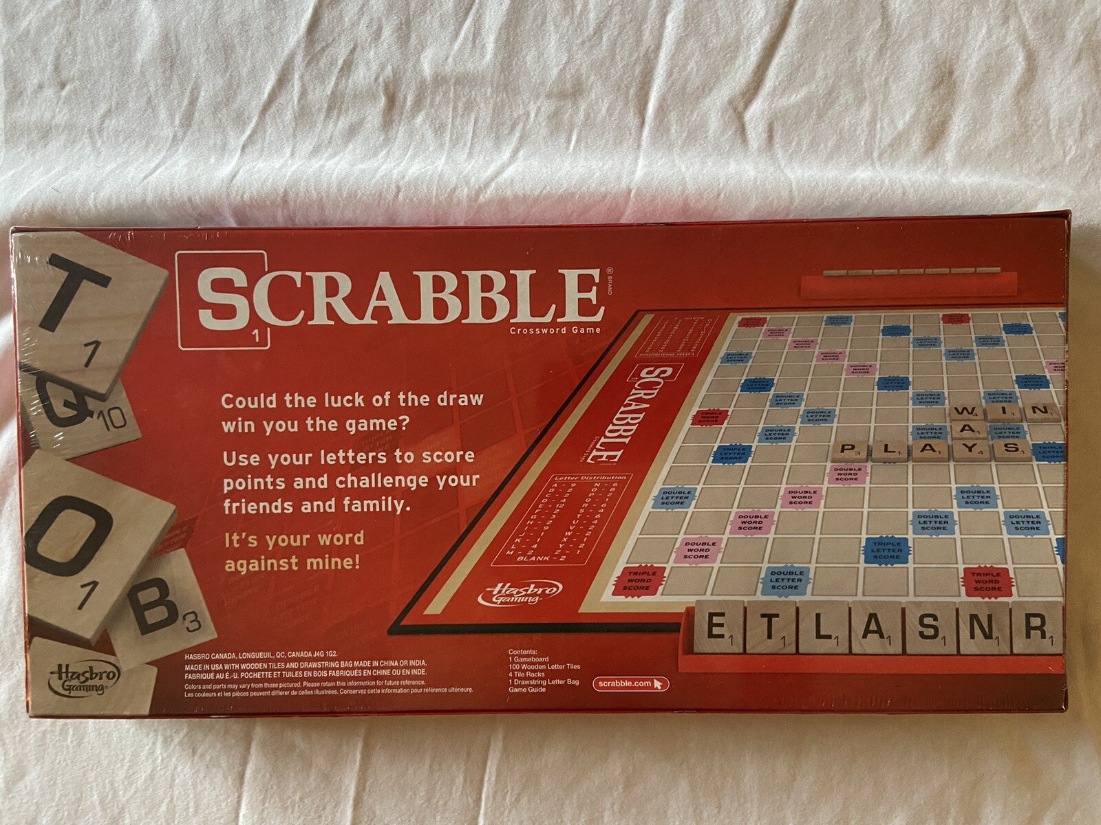 Hasbro Gaming Scrabble Crossword Game Every Letter Counts Made in USA New Sealed