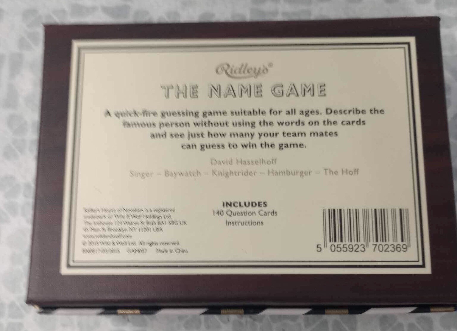 Ridley’s Games Room Party Compendium Classic Charades Name Game Quiz 2015