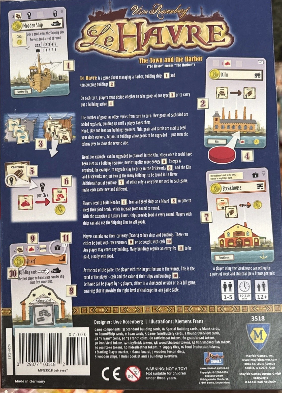 LE HAVRE Board Game Almost 100% COMPLETE 2009 MULTI AWARD WINNER See Description