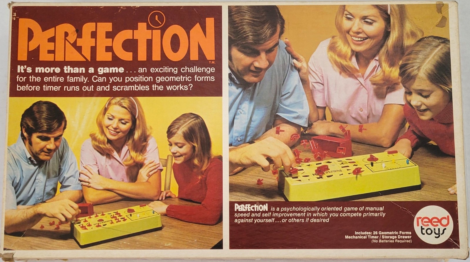 PERFECTION Vintage 1973 Reed Toys Game w/Original Box -TESTED AND WORKS