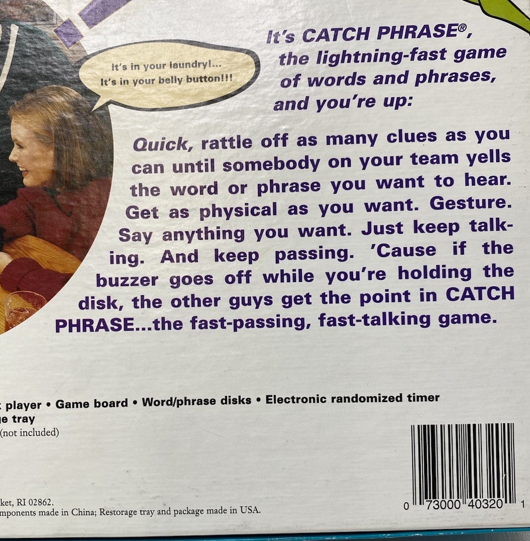 Catch Phrase! Parker Brothers 1994 Family Friendly FUN Board Game Complete VGC