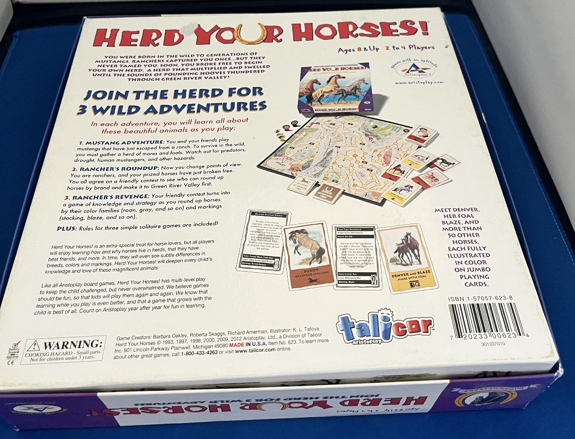 Herd Your Horses Wild Mustang Board Game 2012 Aristoplay 100% COMPLETE