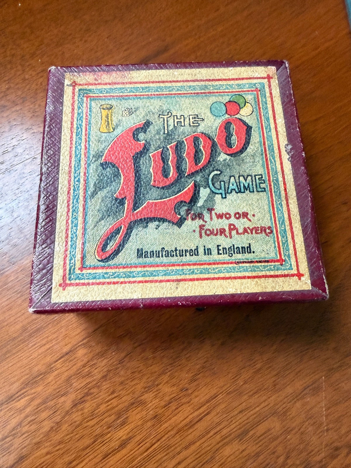 Vintage Ludo Game – British Manufacture, Boxed, 1930s–40s – includes board