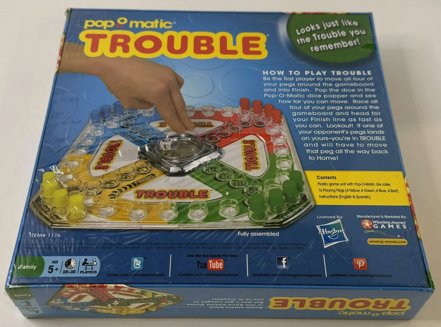 Pop-O-Matic Trouble Board Game – Family Game Night Kids Adults Original Classic