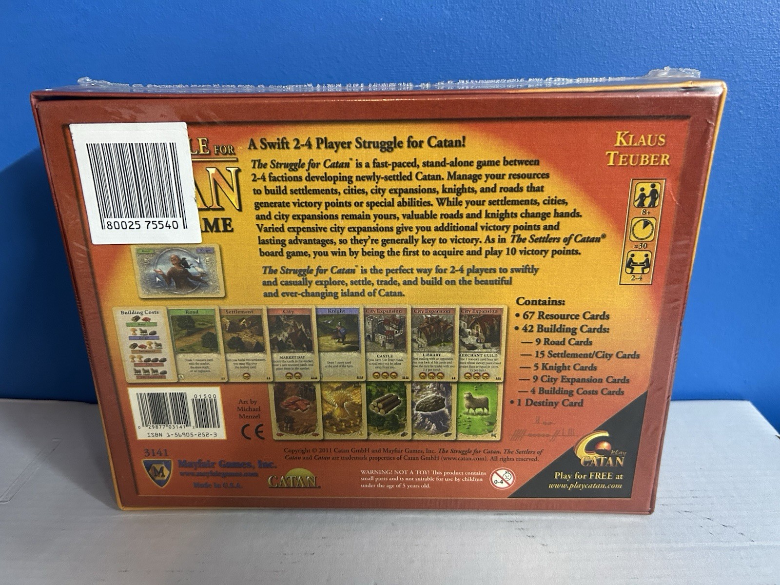 The Struggle For Catan 3141 Multi-Player Card Game 2011 Klaus Teuber – SEALED!