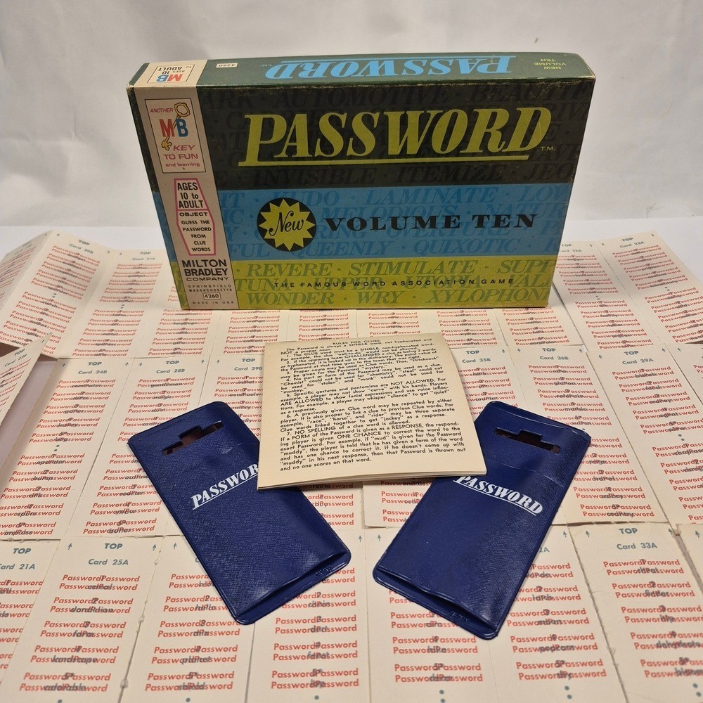 Vintage 1970s Milton Bradley Password Volume Ten Word Association Game MB 4260