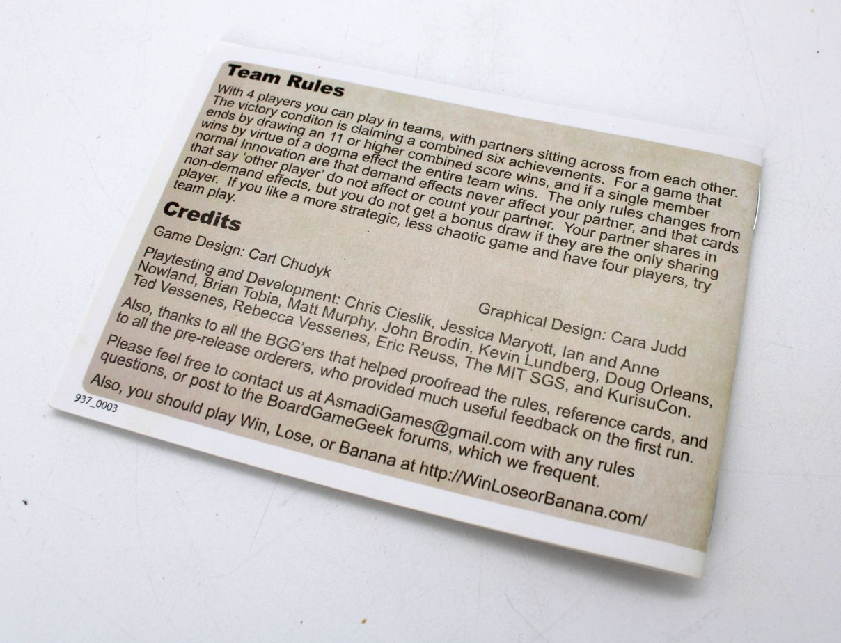 Innovation Complete Card Game 2010 Asmadi Games