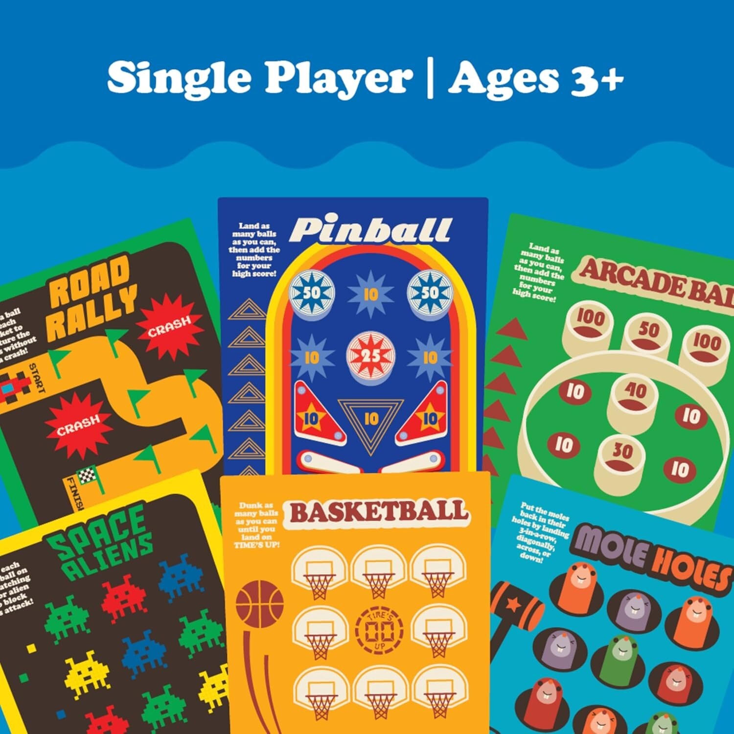 Original Waterfuls Classic Handheld Water Game – 6 Interchangeable Back Panels