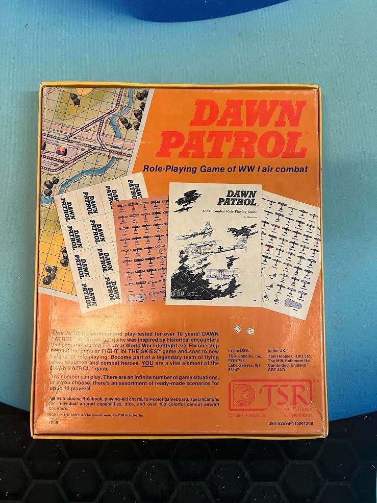 TSR Dawn Patrol Board Game (1980) – WWI Air Combat Role Playing Game