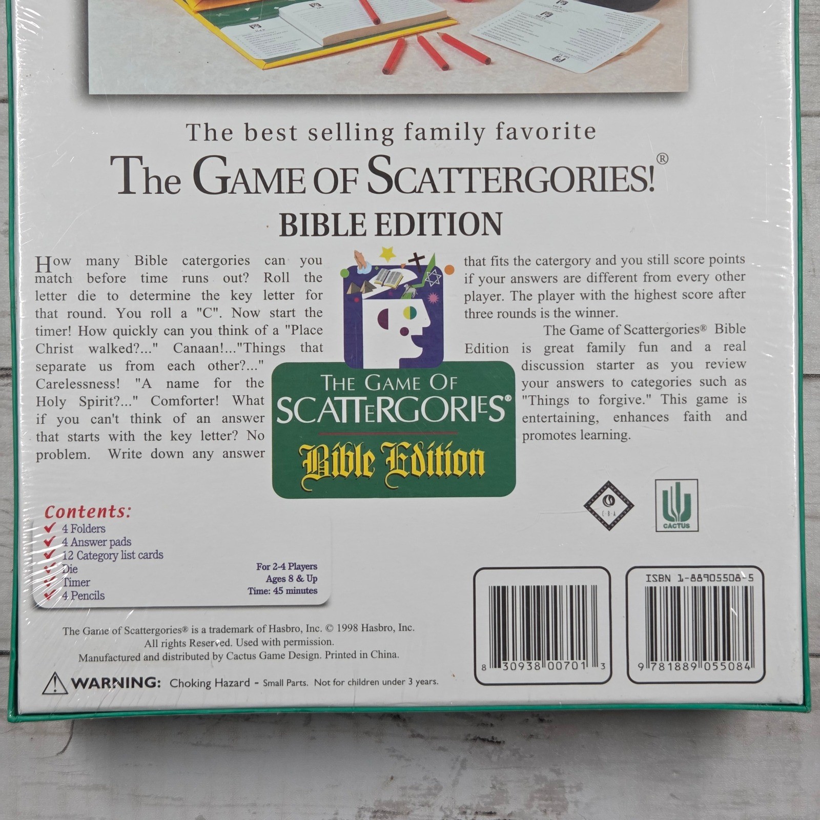 Cactus Game Design Scattergories Bible Edition Board Game 1998 New Sealed 00701