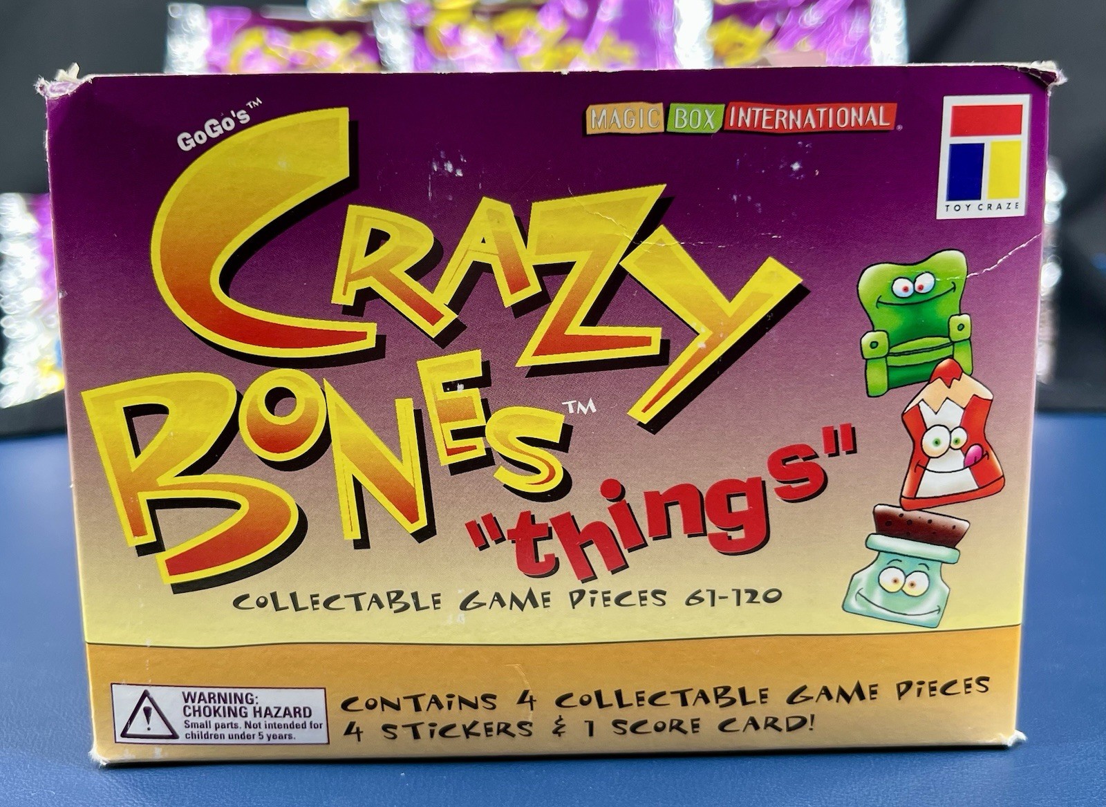 10 Sealed Packs GoGo’s Crazy Bones Things & Empty Display Box