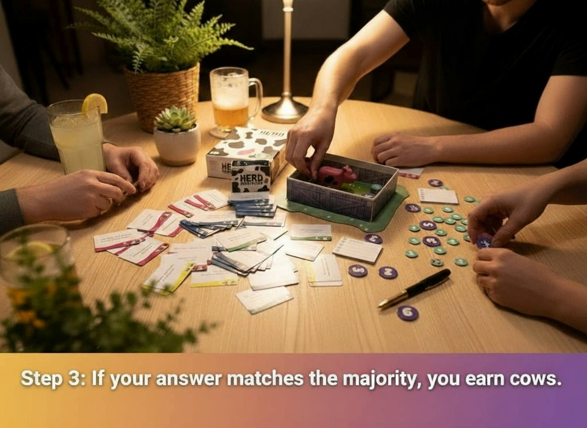 Herd Mentality Award-Winning Board Game with Bonus Cards | 4-20 Players
