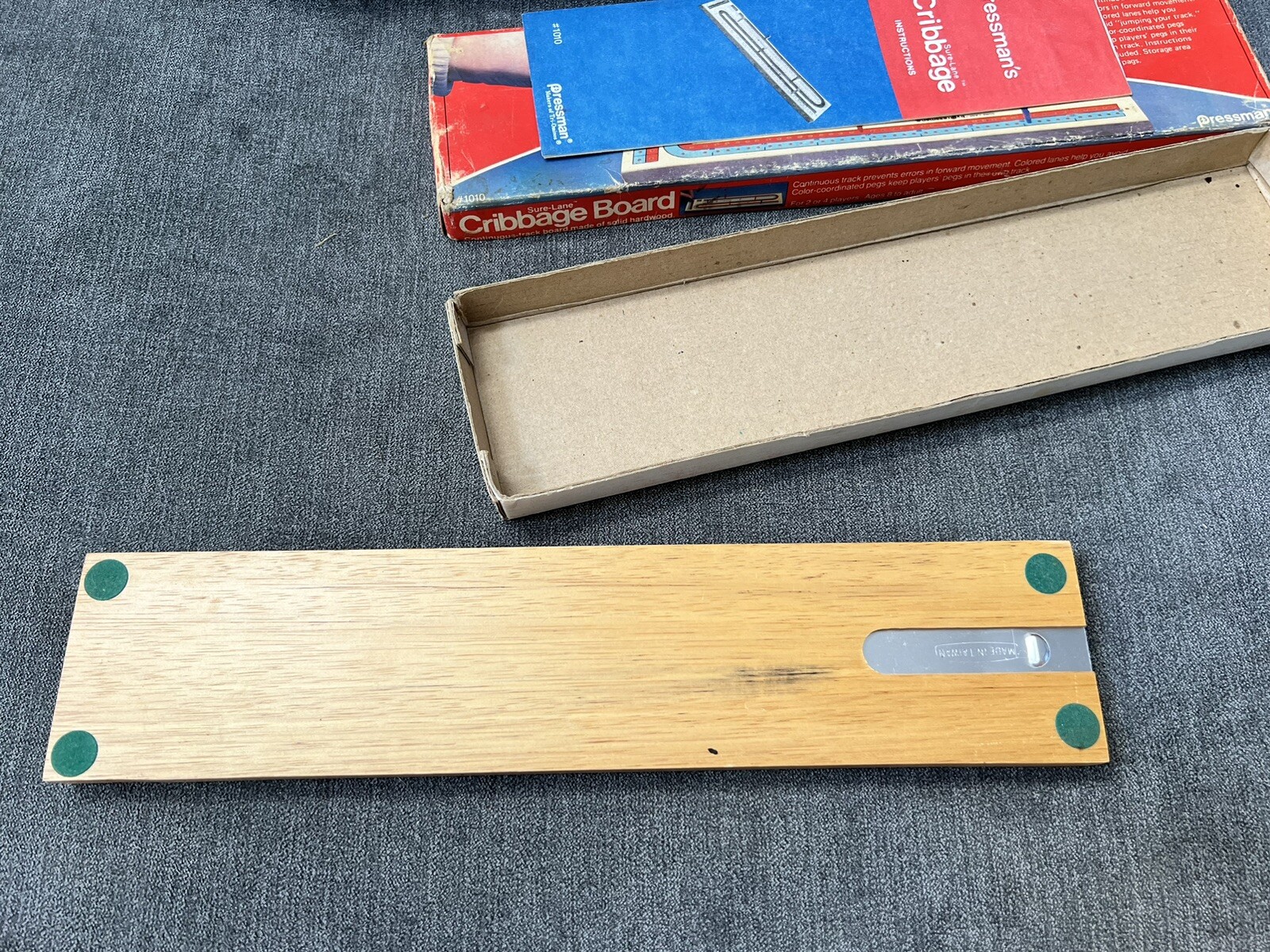 Vintage Cribbage Board Sure-Lane Continuous Track #1010 Solid Hardwood NEW 1983