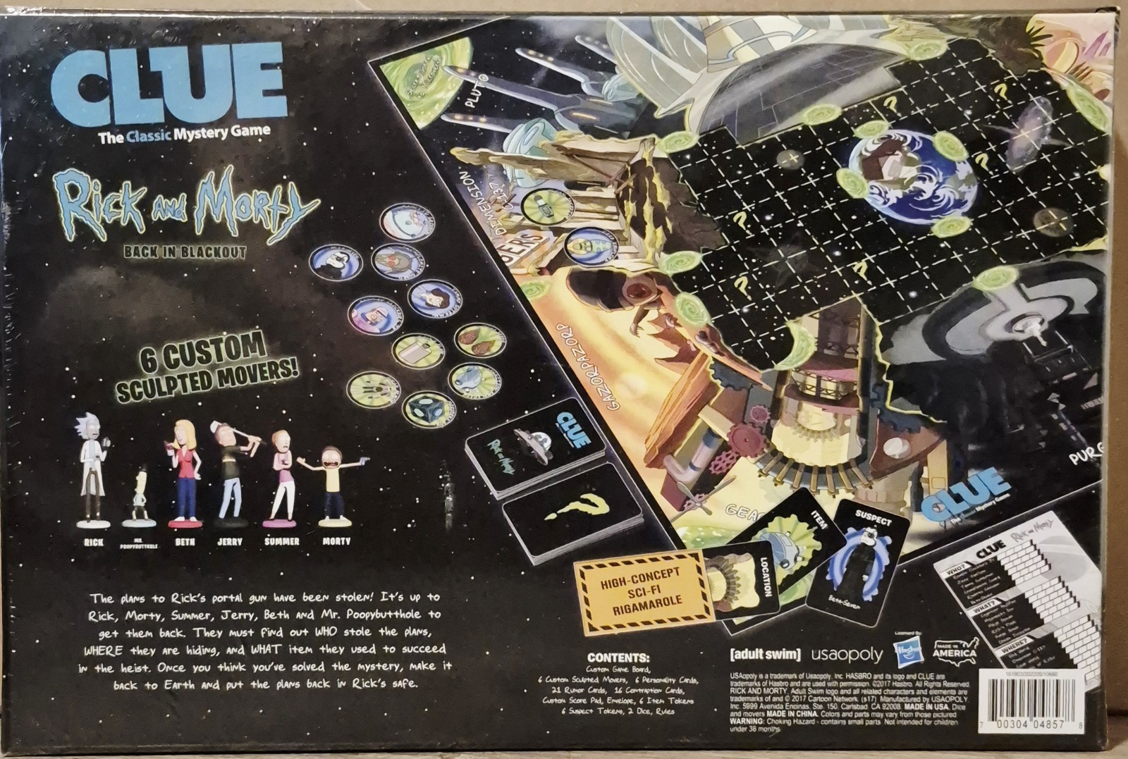Clue: Classic Mystery Board Game Rick & Morty (Adult Swim) Back In Blackout. NEW