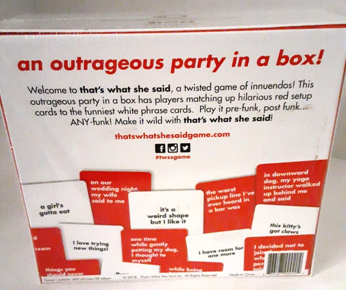 That’s What She Said The Party Game Twisted Innuendos Board Game-New Game Night