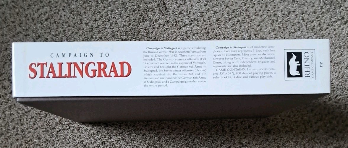 New 1992 Rhino Games Campaign to Stalingrad Southern Russia 1942 Unpunched T
