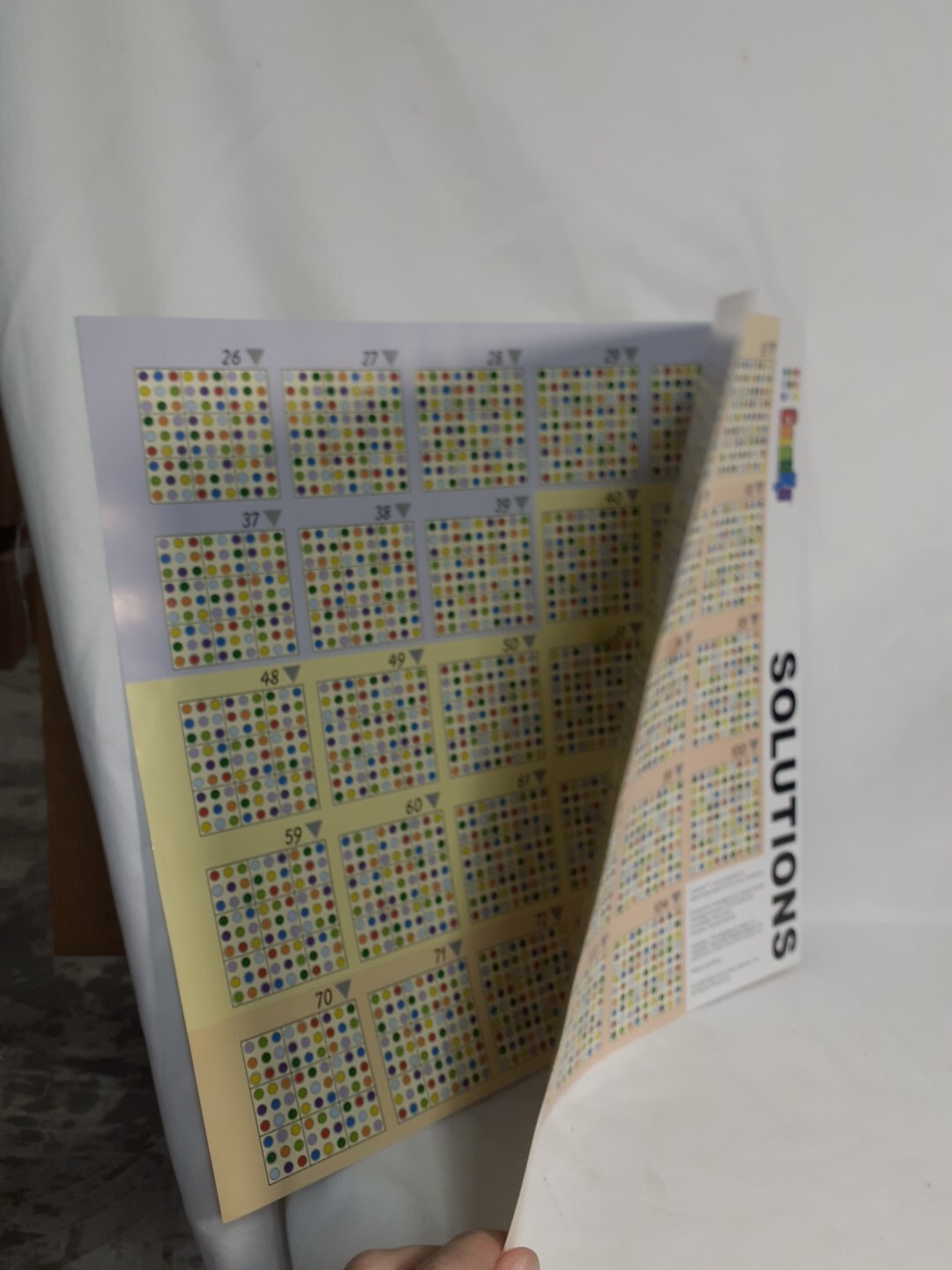 Colorku Replacement Part: Soluntion SHEET ONLY, Color Sudoku Puzzle,