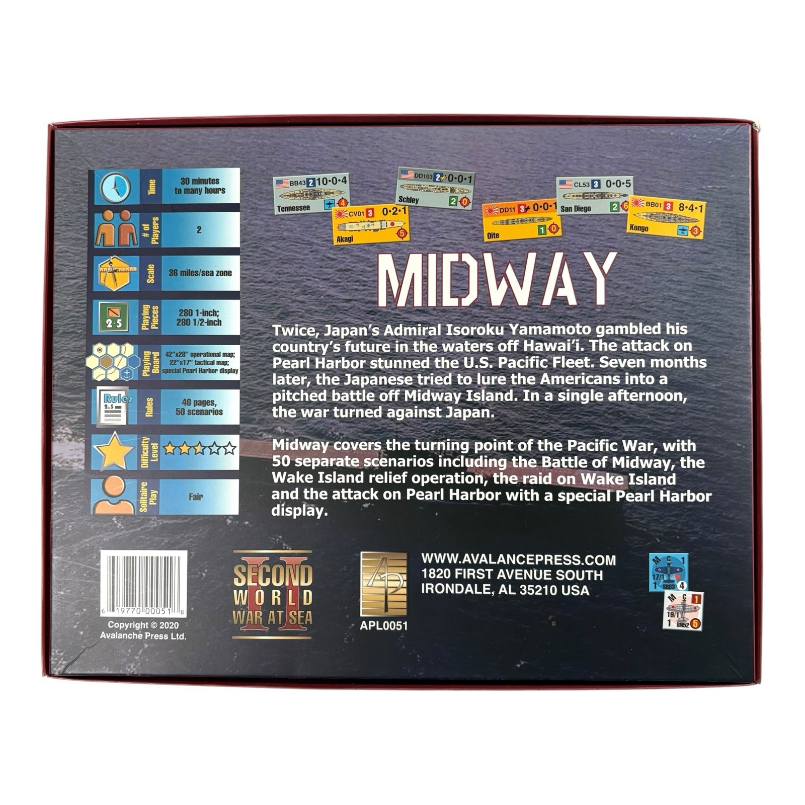 Second World War at Sea Midway Deluxe Edition, 100% Complete Near Mint, APL 0051