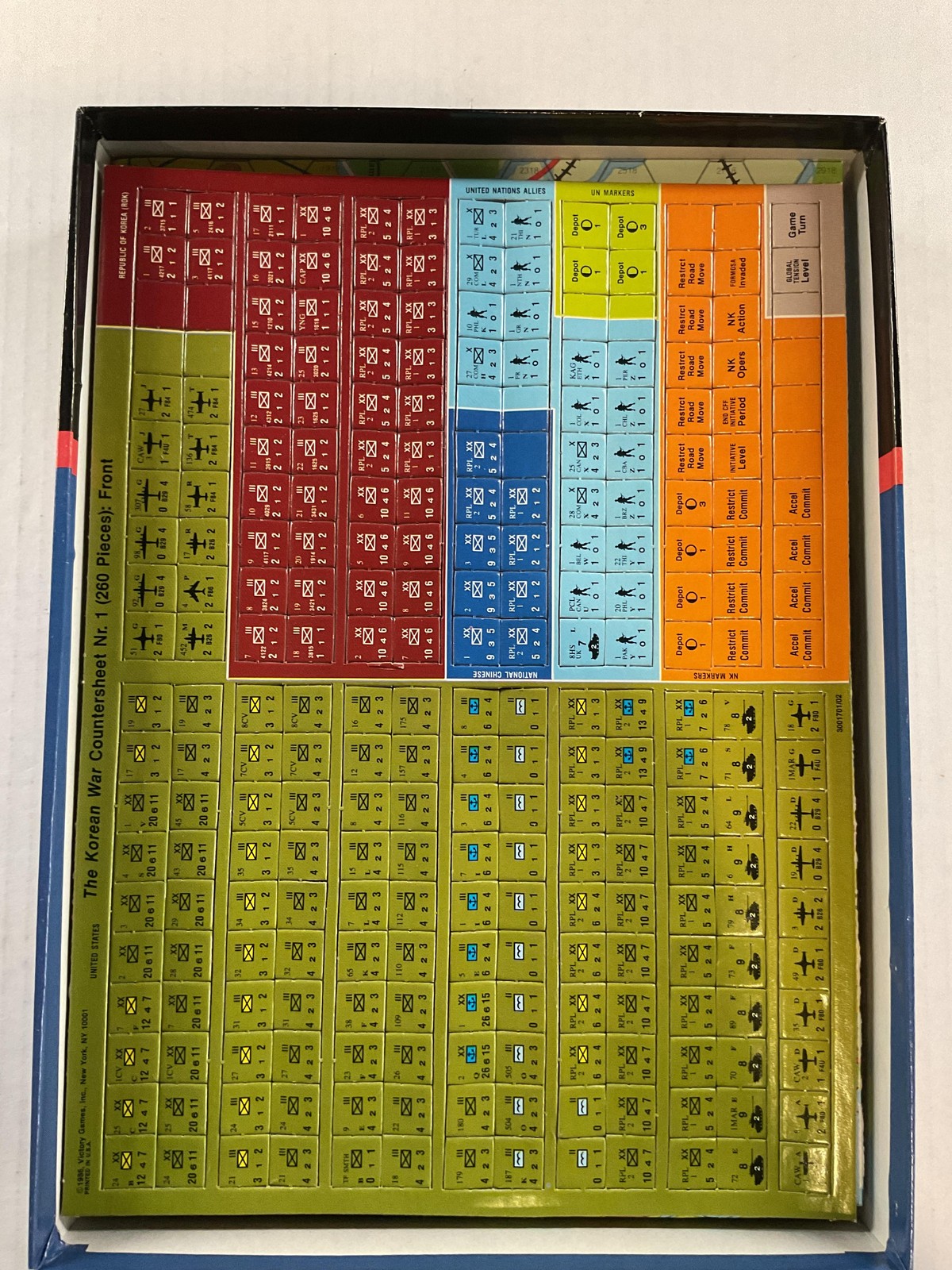 Vintage The Korean War Board Game 1986 Victory Games Inc. Unpunched