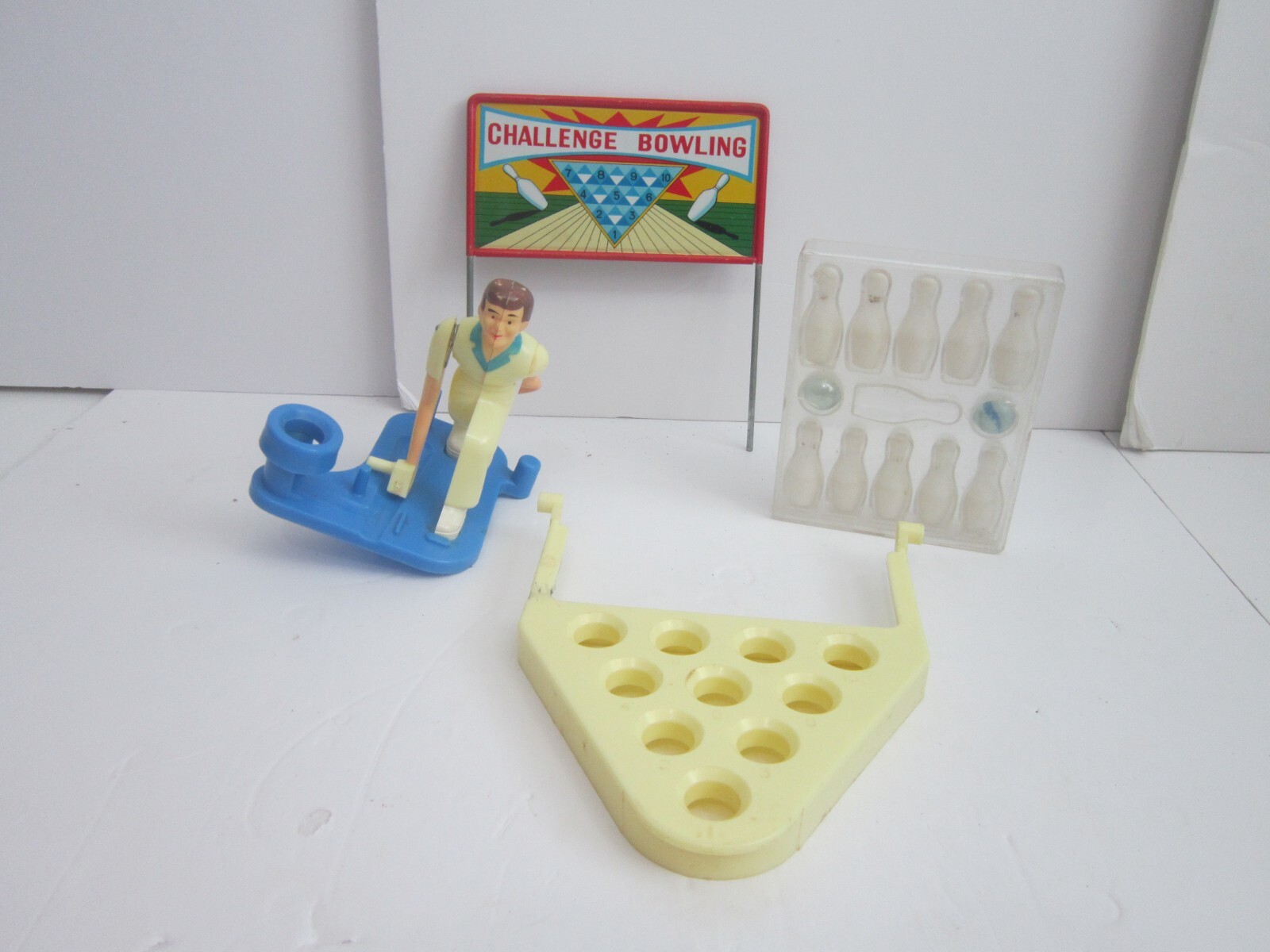 Vintage Challenge Bowling Game Nice Parts LOT Trade Mark Modern Toys 4020 Japan