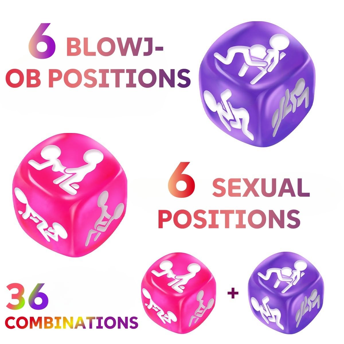 Naughty Date Night Dices for Couples,Sex Dice Set for Couple with 6 Sex Position