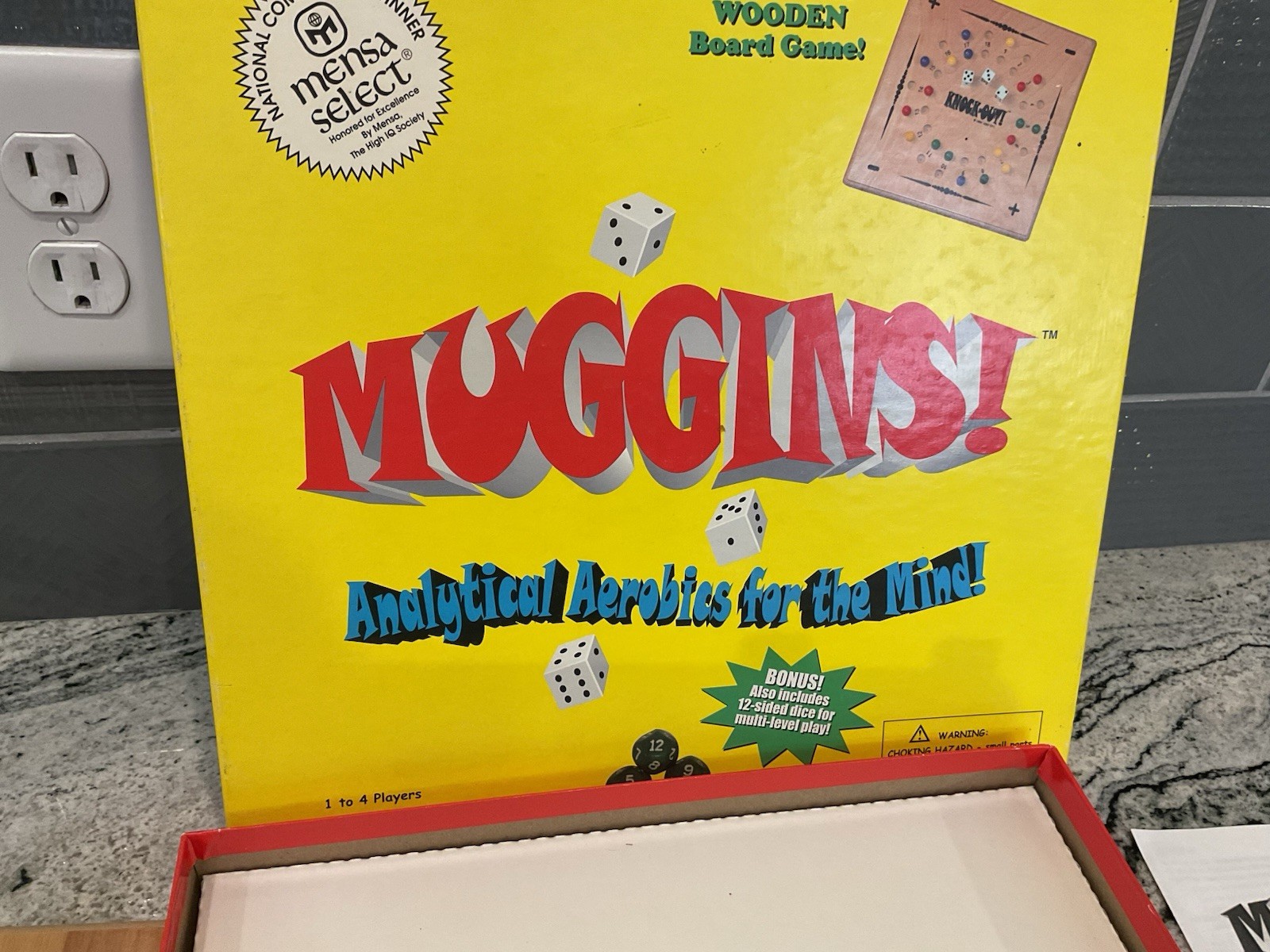 Muggins Knock-Out Reversible Wooden Board Game Math Homeschool Mensa 1990