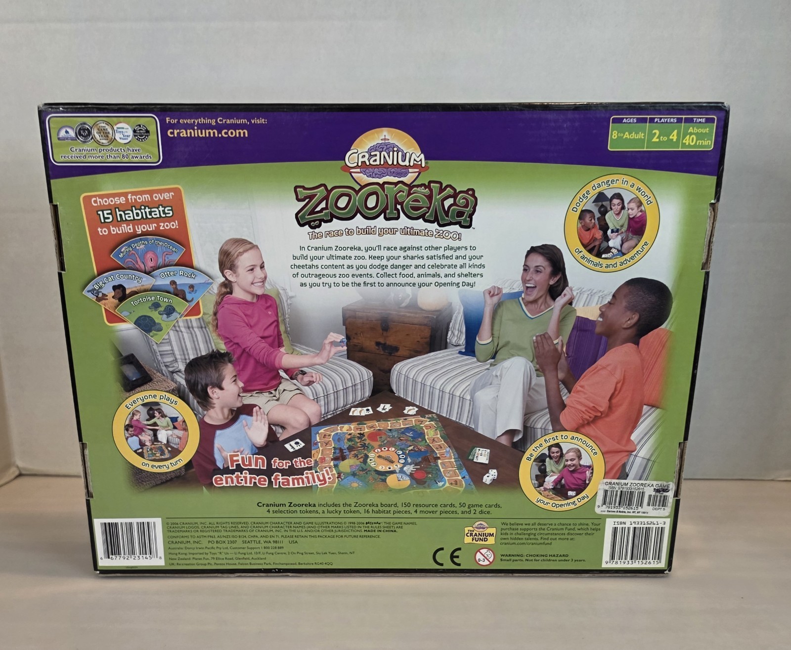 Cranium Zooreka Race to Build Your Zoo! Family Board Game 2006 Complete