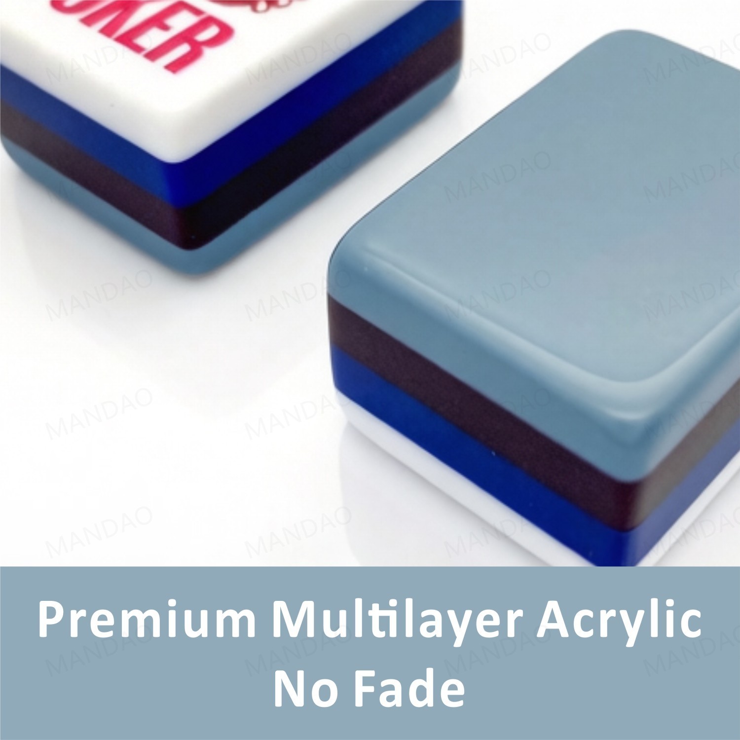 NEW! Vibrant Layered Mahjong Tiles – Full American Set 160Tiles – Gray-blue
