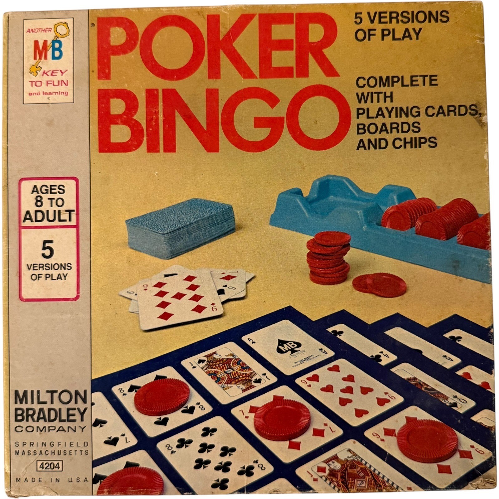 Milton Bradley Poker Bingo 4204 Vintage 1972 Board Game Complete Used