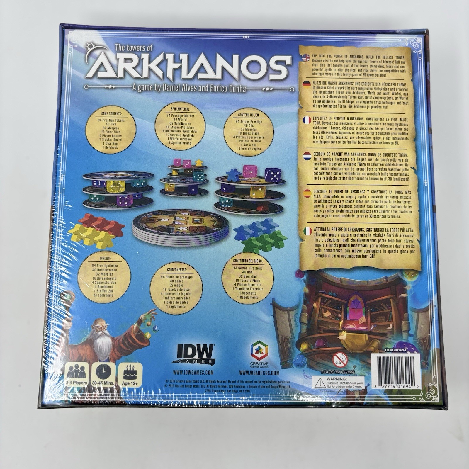 The towers of ARKHANOS Board Game IDW New Sealed Strategy Dice Drafting