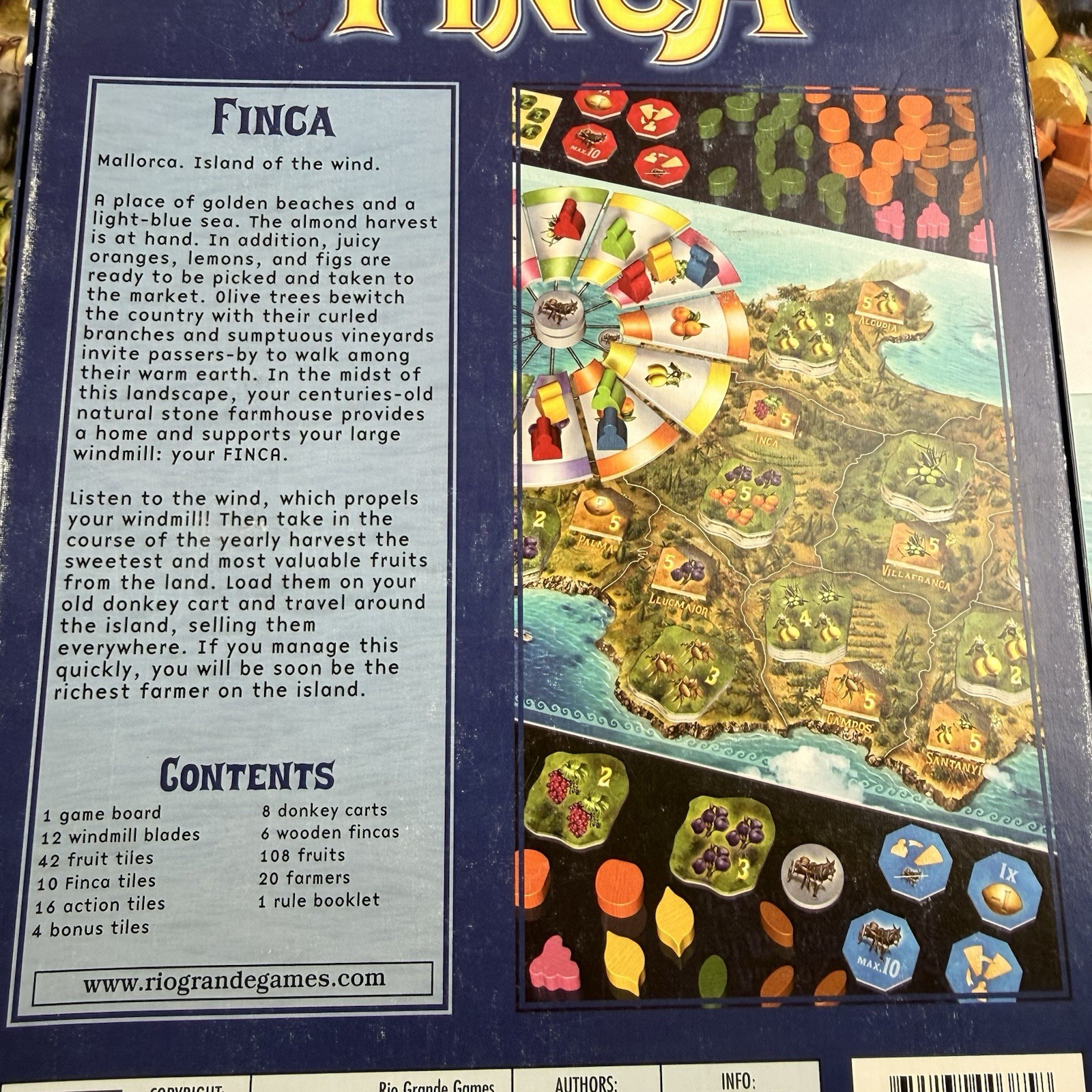 Finca Board Game Rio Grande Games Strategy Mallorcan Harvest 2009 Complete