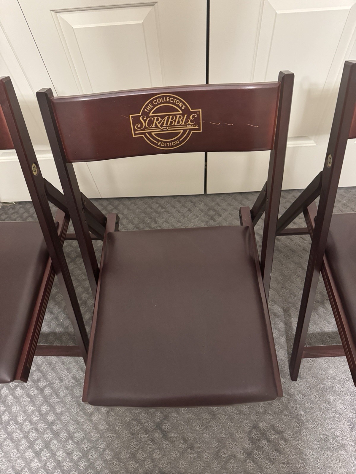 Scrabble Collector’s Edition 1991 Franklin Mint Folding Chairs 1 Of 4