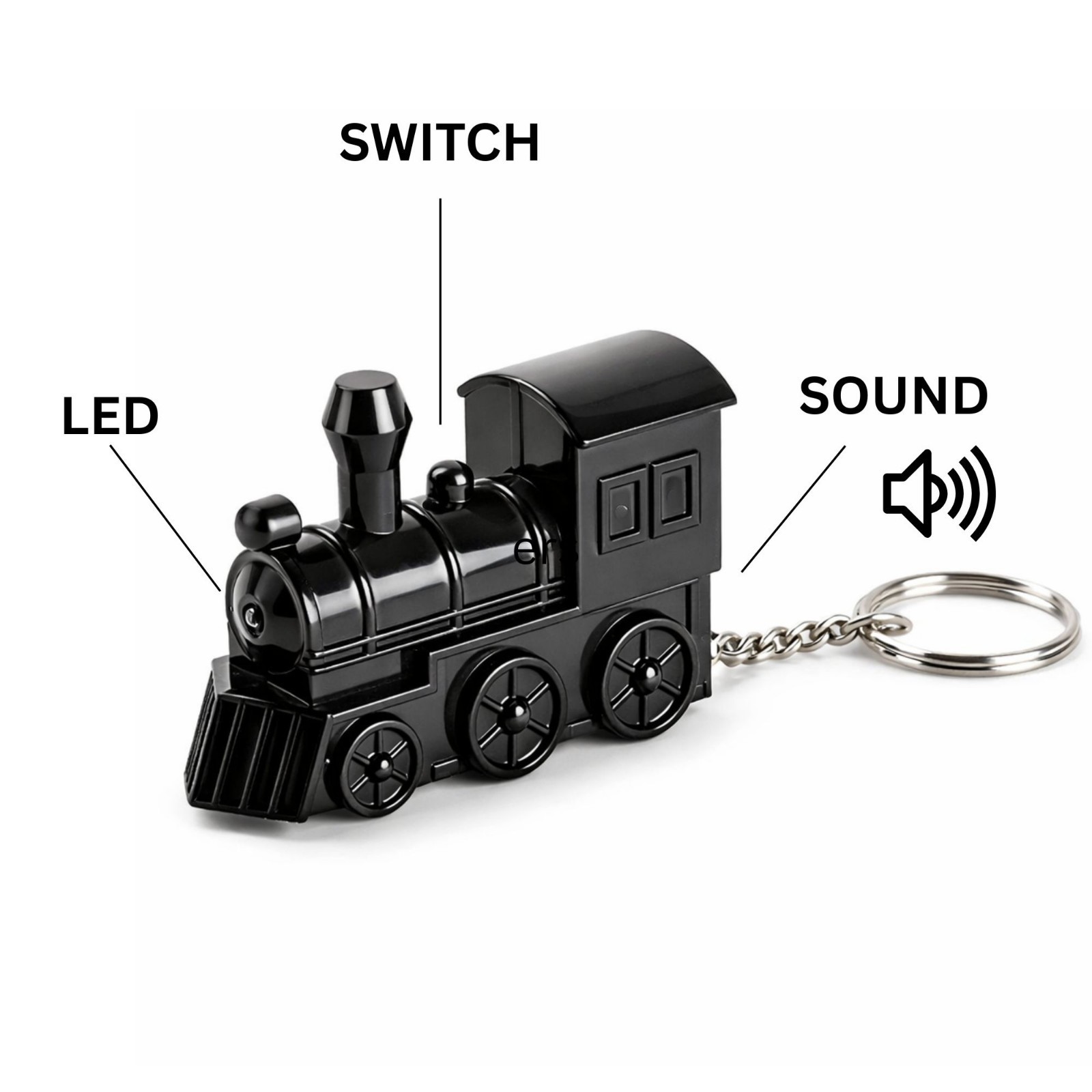 Whistling Mexican Train Dominoes Locomotive Keychain with Light & Sound