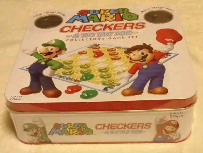 Super Mario Bros Checkers & Tic Tac Toe Collector’s Board Game Brand New Sealed