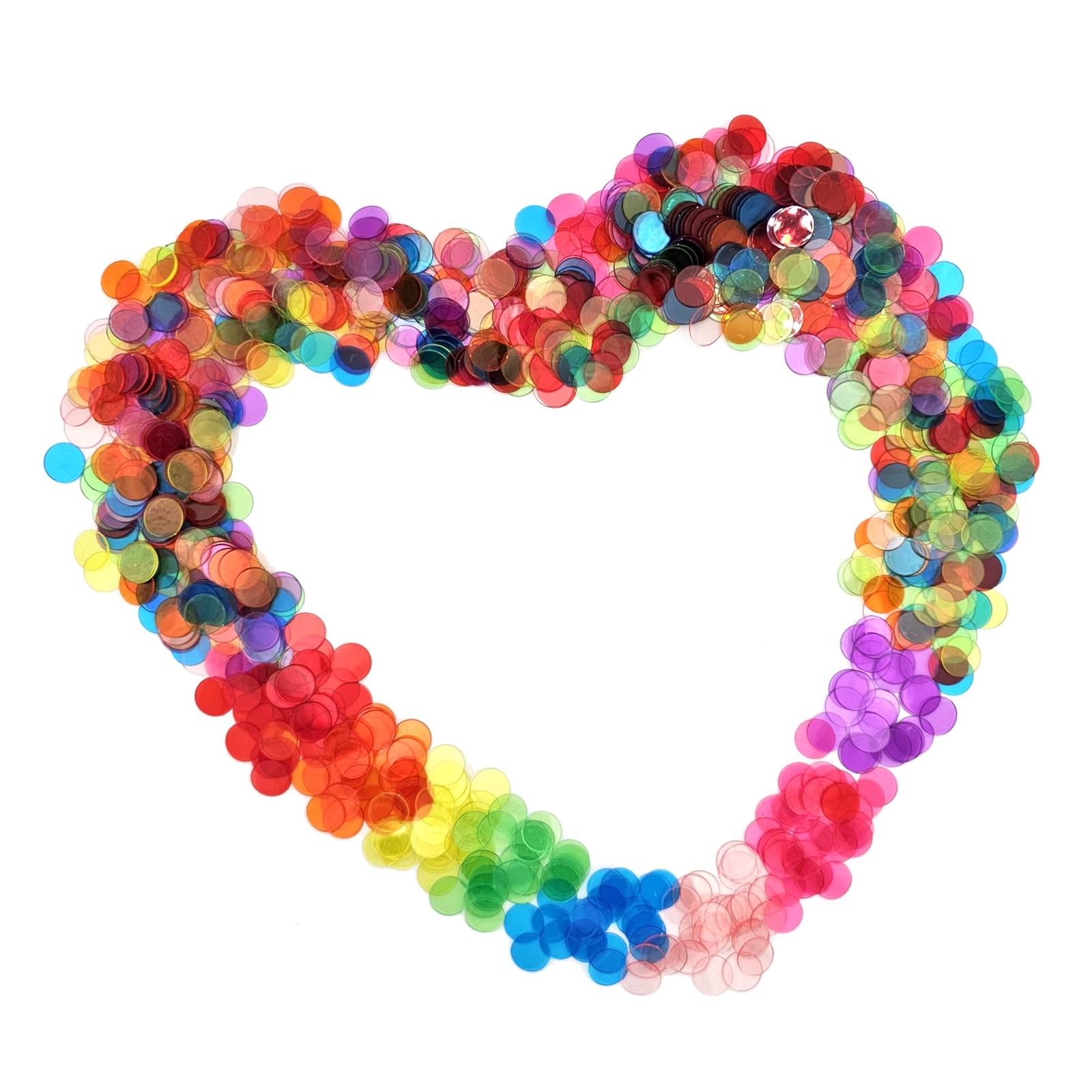 SUTIMSHE 1000 Pcs of 3/4 inch Transparent 8 Color Bingo Counting Chips Large