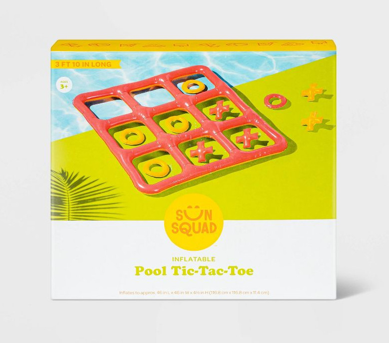 Sun Squad Inflatable Pool Game Tic Tac Toe 3 Foot 10 Inches NIB Beach Summer
