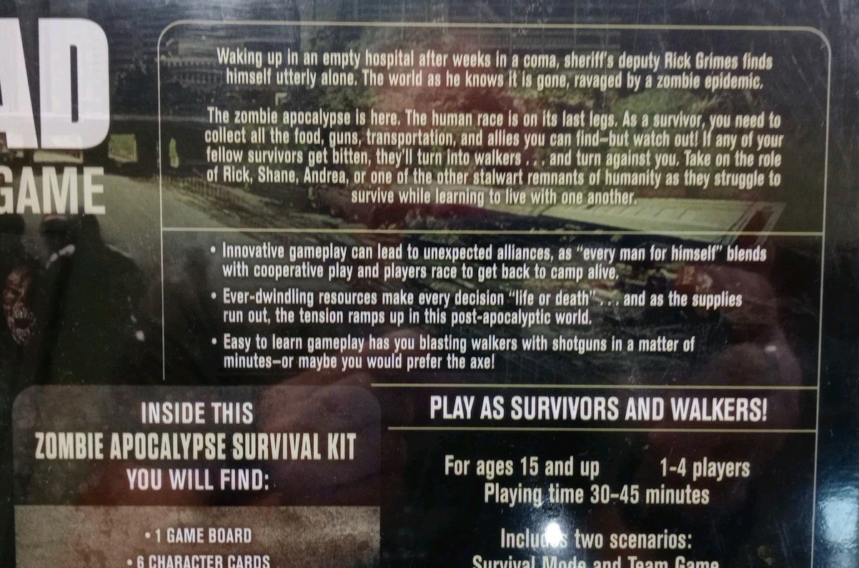 The Walking Dead Board Game, 2011 Cryptozoic, AMC TWD, Brand New & Sealed Box