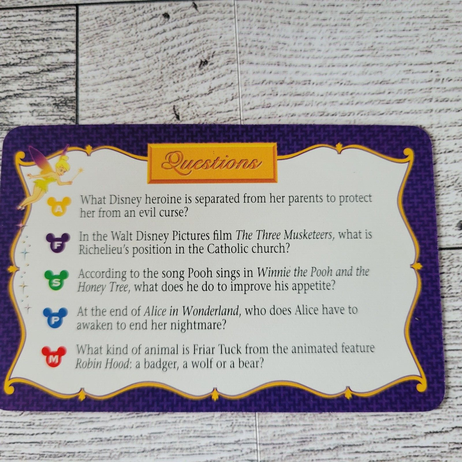 The Wonderful World of Disney Trivia Game Replacement Cards 1997 Kids Adults Car