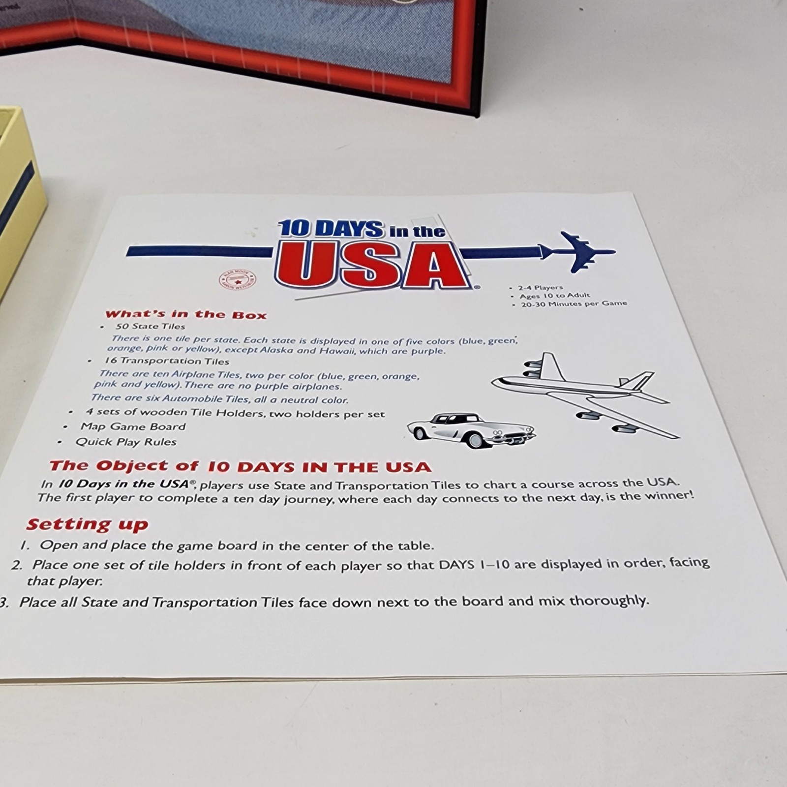 10 Days In The USA Board Game Out Of The Box Publishing 2003 Complete Pre-owned